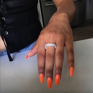 CZ Emerald Cut Eternity Ring